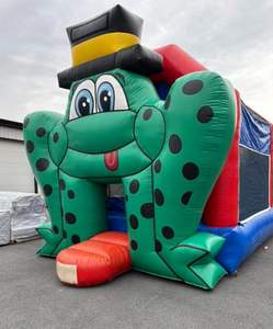 Château gonflable commercial à thème de dessin animé, château bleu en PVC, maison de rebond avec souffleur, parc pour enfants, chiens et famille, vente chaude - Product Image 6