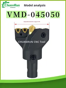 Chuanrun Vmd Grande U Broca Diâmetro Ajustável Centralização Deep Hole Heavy-Duty Refrigerante Interno Indexável Vmcwc Insere 100mm - Product Image 5