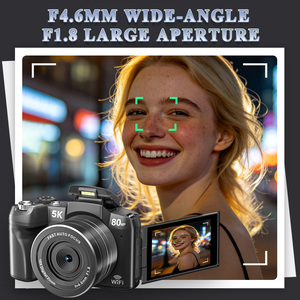 Caméra de vlogging 5K 80MP avec WiFi, webcam, lumière LED, zoom 18X, écran 3 pouces, appareil photo numérique pour YouTube et photographie - Product Image 5