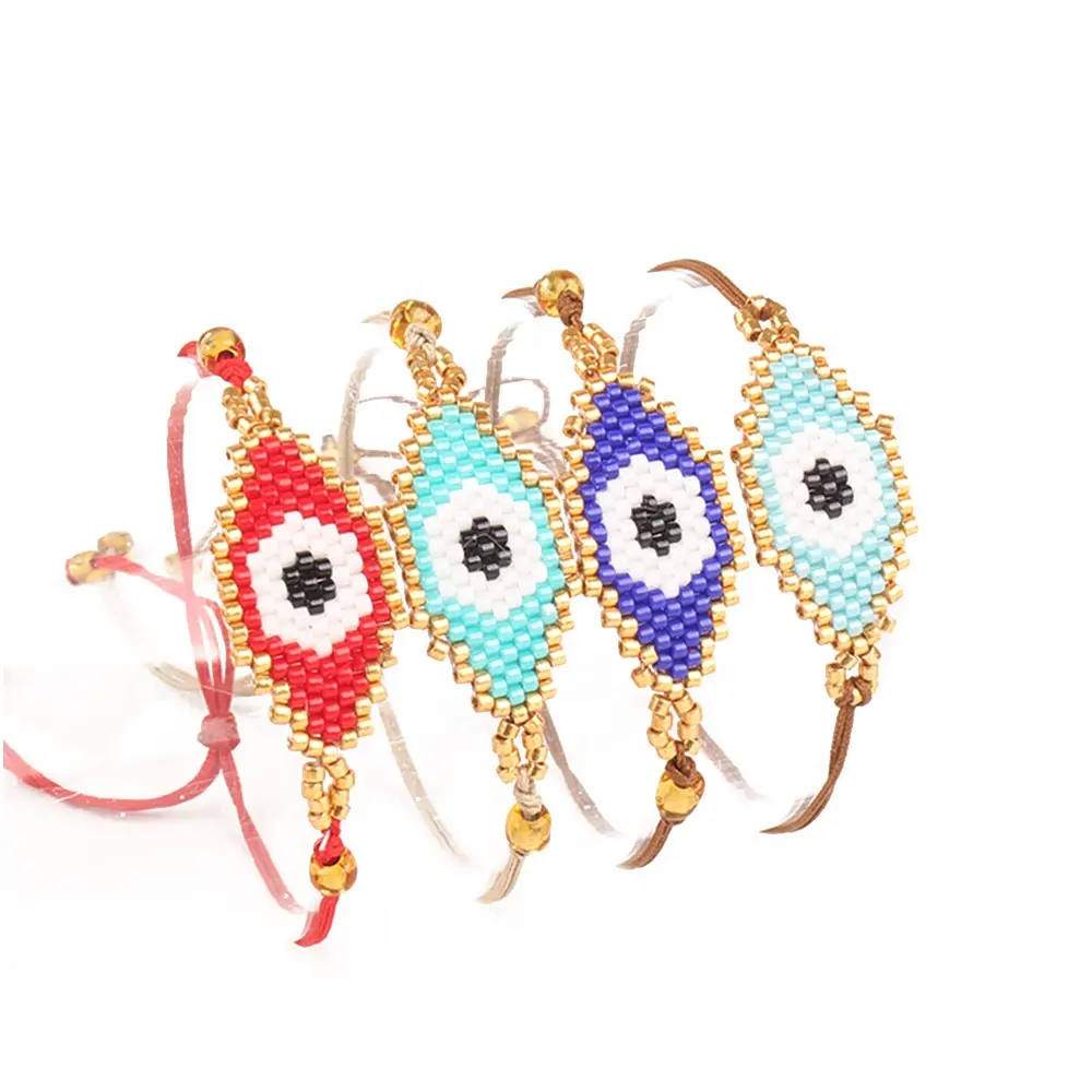 Moyamiya Miyuki sead beads evil eye charm handmade custom in stock bracciali coppia gioielli pulsera