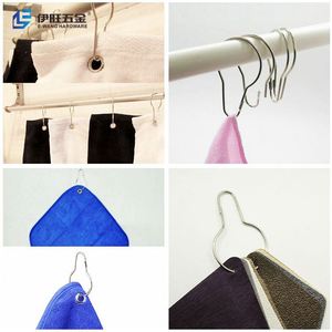 YIWANG décoratif métal fer salle de bain rideau anneaux crochets Nickel bain douche rideau crochet - Product Image 5