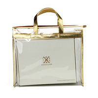 Sacs à poignée en PVC transparent personnalisés de luxe de haute qualité sac à provisions en plastique transparent