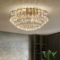 Prix usine luxe salon salle à manger chambre cuisine bar rond doré décoration cristal plafonnier lumière pour vivre
