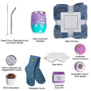 Cesta de Regalo para Baño con Bombas de Baño, Jabón, Velas, Manta de Condolencias y Sets de Regalo con Velas para Mujeres y Hombres - Product Image 2