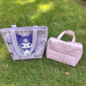 Bolsa de almuerzo portátil de dibujos animados Kuromi Kt Cat Keroppi, bolsa Bento con patrón de muñecas Kawaii, bolso de gran capacidad, bolsa de almacenamiento - Product Image 5
