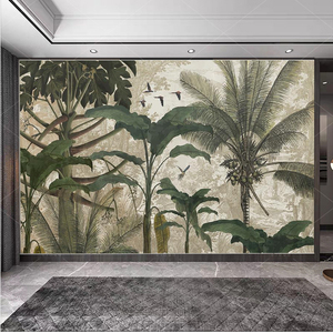 Sfondo retrò dipinto a mano sfondo stile Nanyang <span class=keywords><strong>piante</strong></span> della foresta pluviale tropicale sud-est Asia Hotel ristorante B & B <span class=keywords><strong>carta</strong></span> <span class=keywords><strong>da</strong></span> <span class=keywords><strong>parati</strong></span> - Product Image 3