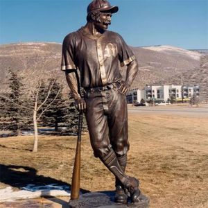 Légendaire étoile de baseball <span class=keywords><strong>Jackie</strong></span> <span class=keywords><strong>Robinson</strong></span> Sculpture en bronze Statue en métal repère - Product Image 4