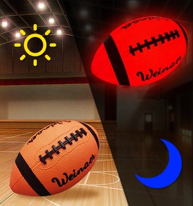Glow in Dark LED American <strong>Football</strong> <strong>Light</strong> <strong>up</strong> Rugby Ball for Kids Youth Night Match Glowing Training Rubber With Printed Logo - Product Image 2