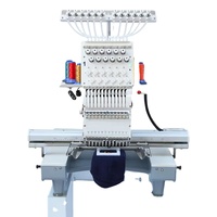Nouvelle machine à broder informatisée à tête unique 1000-1200 tr/min pour broderie plate/vêtements/casquettes 9/12/15 aiguilles