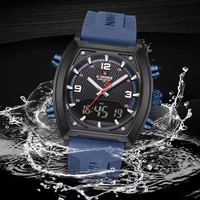 NAVIFORCE NF9242 Bracelet en Silicone Dual Time Sports 9242 Hommes Montre Business Waterproof Digital Quartz Montres pour Homme Reloj Hombre