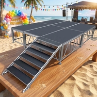 Scène de concert mobile tout-terrain portable pour événements intérieurs et extérieurs, plateforme en aluminium modulaire pour spectacle de lumière