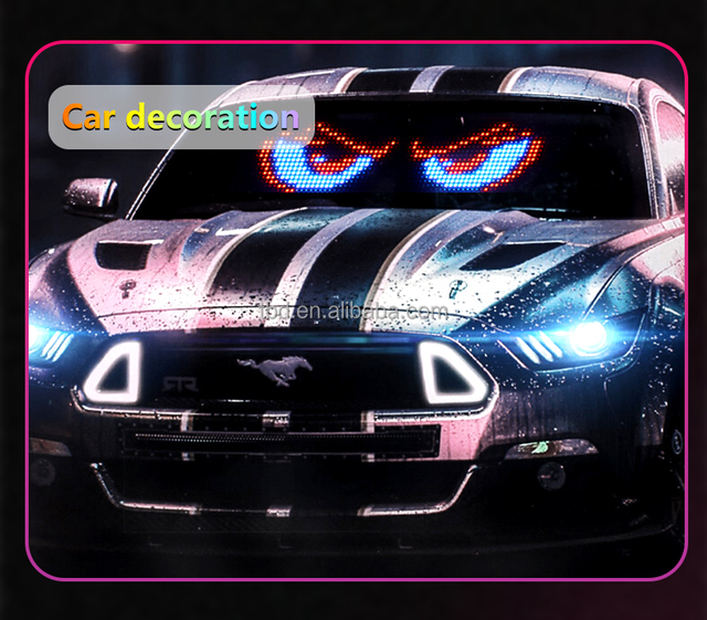 Devil's Eye Car Interactive Screen Flexible LED Display Soft Screen Rolling Car Rear Window Advertising Emojis Car Stickers