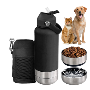Tempat Makan Hewan Peliharaan Stainless Steel 32oz dengan Logo Kustom E&S, Portabel 3-in-1, Mangkuk Perjalanan Luar Ruangan, Botol Air Anjing Terisolasi untuk Kucing - Product Image 3