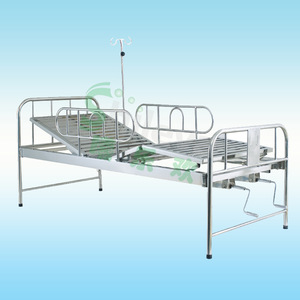 Shilehuan Stainless Steel <b>Double</b> Crank Nursing <b>Bed</b> SLV-B4021S Adult Medical Hospital <b>Bed</b> - Product Image 1