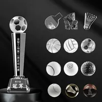 Fabrication de trophées de football haut de gamme, coupes en cristal pour baseball, tennis, golf, course automobile, récompenses pour les champions