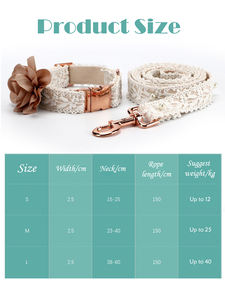 UFBemo-<span class=keywords><strong>collar</strong></span> y correa de encaje para perro y niña, de alta gama, con flores, conjunto de correa a juego - Product Image 6