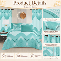Parure de draps de lit en microfibre 8 pièces avec rideaux, taille King, drap-housse à poches profondes, vente en gros