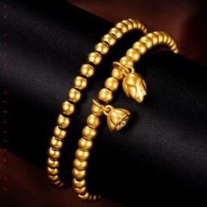 Xinfly Ancient Method AU999 Pure 24K Real Gold Lotus Pendant Bead <b>Bracelet</b> Women 3D <b>Solid</b> Hard Gold Bead Chain Jewelry - Product Image 5