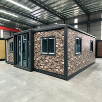 Villa de Luxe Préfabriquée Prête à Habiter 40Ft 20Ft Maison Préfabriquée en Acier Léger Villa Extensible 2 Chambres Préfabriquée