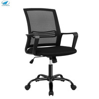 Chaise de bureau de direction en cuir noir rembourrée de luxe, chaise moderne pour patron et invité, idéale pour les salles de réunion commerciales et les bureaux à domicile