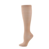Chaussettes de compression sportives en polyester tricoté, couleur unie, pour le cyclisme et la course à pied, chaussettes longues à tube large avec élastique