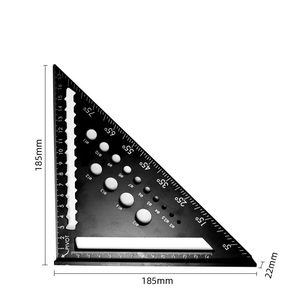 Transportador profesional 7 pulgadas aleación <span class=keywords><strong>de</strong></span> <span class=keywords><strong>aluminio</strong></span> carpintería triángulo <span class=keywords><strong>regla</strong></span> métrica pulgadas 90 grados 45 grados cuadrado triángulo <span class=keywords><strong>regla</strong></span> - Product Image 6