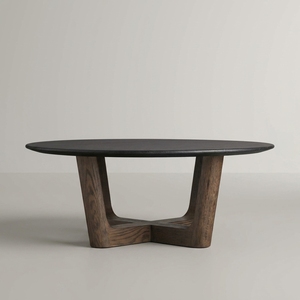 Table basse ronde moderne en bois avec base <span class=keywords><strong>Rennes</strong></span>, table centrale pour salon de luxe - Product Image 2