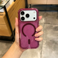 Étui de protection antichoc 3-en-1 en TPU+PC scintillant et brillant pour femmes, compatible iPhone 18 17 Pro Max 16 15 14