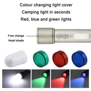 Lampe de poche télescopique portable rechargeable type-c Lampe torche LED tactique étanche avec <span class=keywords><strong>abat</strong></span>-<span class=keywords><strong>jour</strong></span> à crochet pour le camping en plein air - Product Image 4