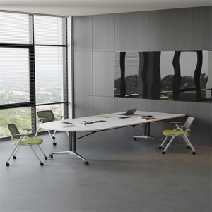 Solid Wood Modern Oval <b>Extendable</b> Conference <b>Table</b> Adjustable <b>Legs</b> Eco-Friendly Design Panel Ready Customizable School Office - Product Image 5