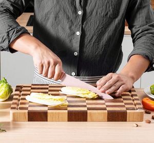 Planche à découper en bois personnalisée, nouvelle, gravée au laser, pour la cuisine, la découpe de viande, de fruits et de légumes, compatible couteaux, plateau de service, passe au lave-vaisselle - Product Image 4