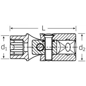 STAHLWILLE - 02070010 Douille pivotante 3/8 ''pour vis avec TORX externe®Profil-ACCESSOIRES DE CLÉ À DOUILLE EAN 4018754002726 - Product Image 2