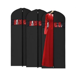 Housses de protection imperméables anti-poussière et anti-mites de 60 pouces pour vêtements, robes, robes de mariée et costumes - Product Image 1