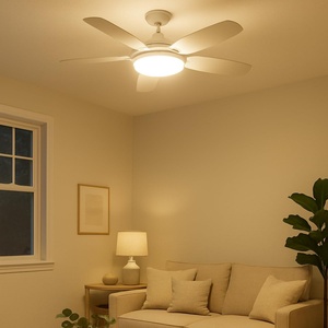 Ventilador de Techo Moderno de 32 Pulgadas con Luz LED de 2500 Lúmenes, Motor AC, Control Remoto y LED Regulable para Dormitorio u Hotel - Product Image 4