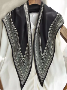 Bandana Triangolare in Chiffon Stile Geometrico, Sciarpa Decorativa per <span class=keywords><strong>Collo</strong></span>, Protezione Solare, Fascia per Capelli per Ufficio e Pendolarismo - Product Image 2