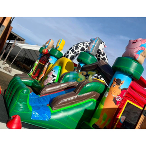 Commerciale in PVC gonfiabile buttafuori castello gonfiabile scivolo fattoria animale gonfiabile corsa ad ostacoli gonfiabile casa di rimbalzo per la <span class=keywords><strong>vendita</strong></span> - Product Image 3