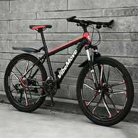 Vélos de montagne pour adultes de 26 pouces avec 21 vitesses, 24 roues, fourche en alliage d'aluminium, système de frein à disque pour le cyclisme