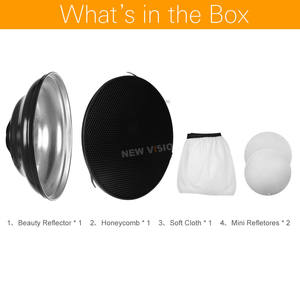 จานโบกมือเพื่อความงามขนาด55ซม./21.7นิ้วถาดทำจากเงินพร้อมช่องใส่รังผึ้งและถุงเท้าตัวกระจายแสง-สำหรับสตูดิโอ Speedlite - Product Image 2