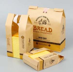 SenAng Popular Design Kraft <b>Paper</b> Fried Size Disposable Packing With Clear Window Food Grade Bread Packaging <b>Bag</b> - Product Image 5