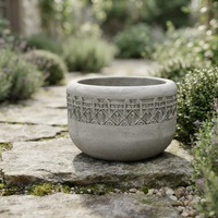 Pots à fleurs en fibro-ciment rustiques vintage européens personnalisés, durables, avec trou de drainage, légers, pour la maison, le jardin et le sol