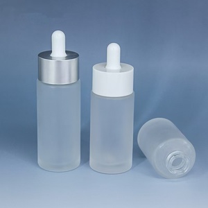 Bán buôn xi lanh dày Huyết Thanh Thủy Tinh Nhỏ GiọT chai 1oz 30ml đôi tường thiết kế phẳng cho mỹ phẩm chăm sóc da bao bì chất lỏng - Product Image 5