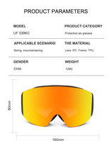 Masque de ski cylindrique Somta avec protection UV pour enfants, lunettes de luge magnétiques OEM