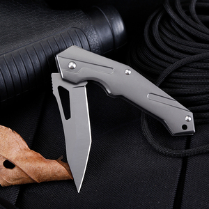 سكين جيب قابل للطي بتصميم من التيتانيوم, سكين جيب قابل للطي بتصميم سطح التيتانيوم للنجاة والتخييم ، سكين إنقاذ تكتيكي EDC للدفاع عن النفس - Product Image 6