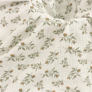 Petites fleurs mignonnes impression 100% mousseline de coton peigné biologique Double gaze crêpe tissu tissé pour les filles et les garçons pyjamas de bébé - Product Image 3