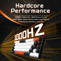 Clavier de jeu mécanique filaire GK103 à 68 touches, rétroéclairage RGB, NKRO, USB2.0, câble détachable de type C, 4 couleurs pour Windows, Mac, Android