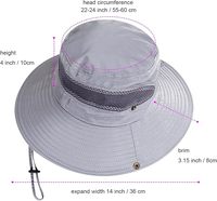 Chapeau de pêcheur en coton brodé à large bord, protection solaire, pour activités de plein air, sports d'été, voyage, plage, décontracté, unisexe, avec cordon