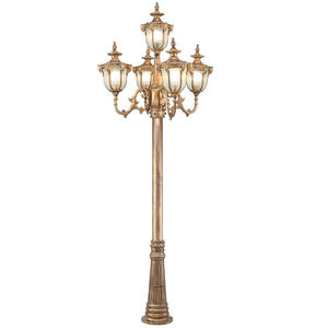 전문 공급 알루미늄 외부 정원 램프 포스트 야외 태양 극 조명 야외 장식 골동품 주철 가로등 - Product Image 1