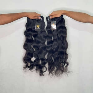 Extensiones de Cabello Humano Natural de Templo Indio al por Mayor, Cabello Virgen Ondulado sin Procesar, Proveedores de Cabello Humano Natural - Product Image 1