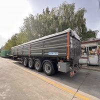 Semi-remorques de conteneur de cargaison en acier de haute qualité 10ton & 20ton Transport de grain à 2 essieux avec paroi latérale complète
