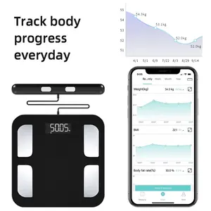 Bilancia da bagno intelligente professionale analizzatore di composizione corporea a 8 elettrodi per misurare il grasso corporeo umano professionale